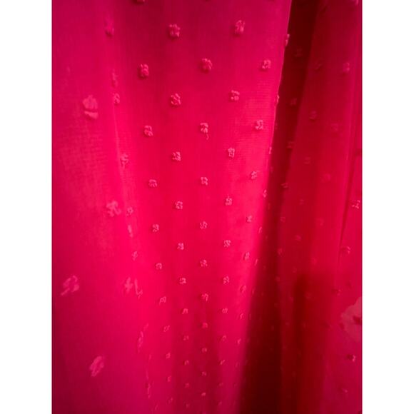 The Vanity Room Hot Pink Swiss Dot‎ Mini Dress XS Summer Beach Party Elegant - Picture 5 of 7